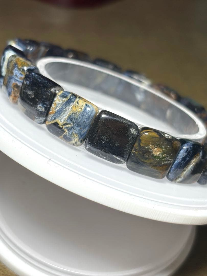 天然石　ブルーピーターサイトバングル11×11㎜（新品未使用）訳あり　高品質3