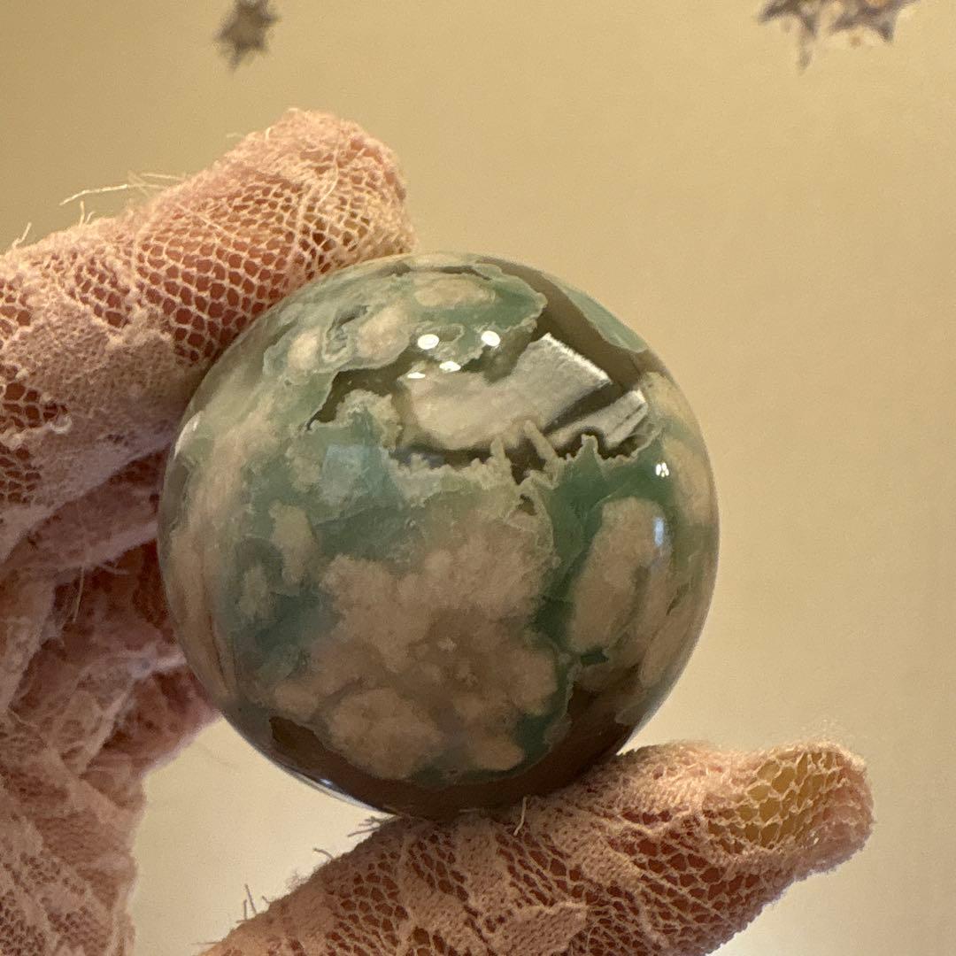 asuka様高品質 グリーン桜瑪瑙パームNo.1883