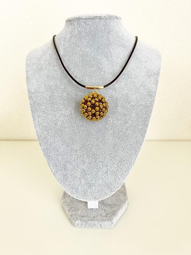 【フラーレン】4mm球 ヘマタイト（ゴールドコーティング）チョーカータイプ