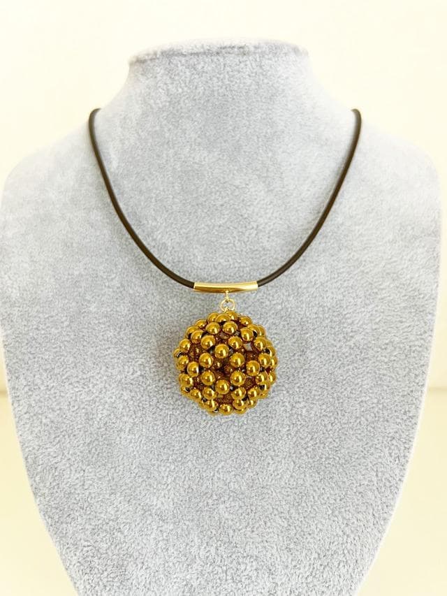 【フラーレン】4mm球 ヘマタイト（ゴールドコーティング）チョーカータイプ