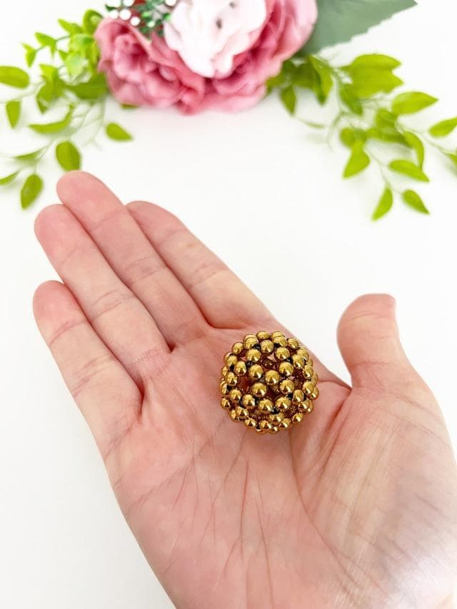 【フラーレン】4mm球 ヘマタイト（ゴールドコーティング）チョーカータイプ