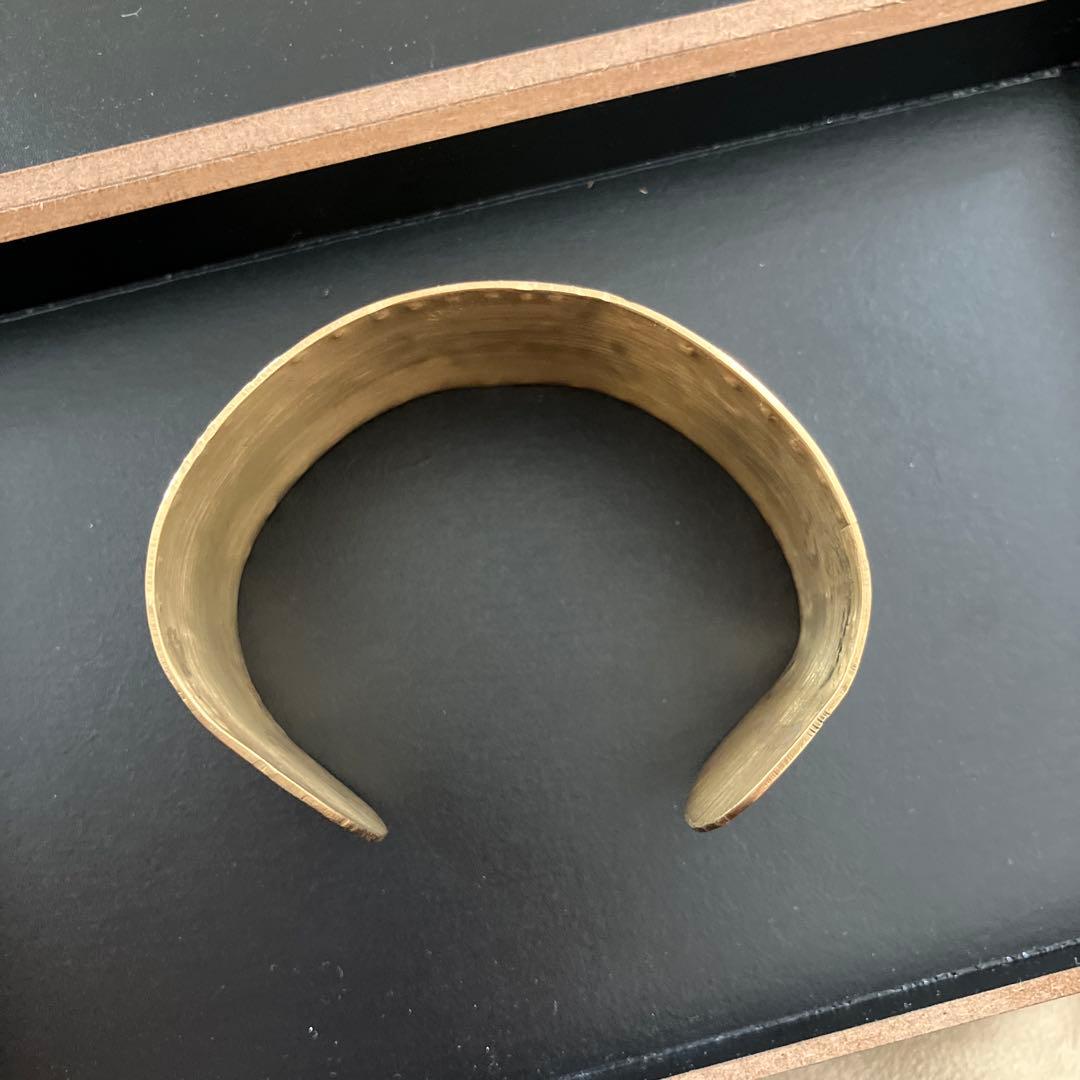【真鍮 エッチング模様 極太バングル】ハンドメイド一点物