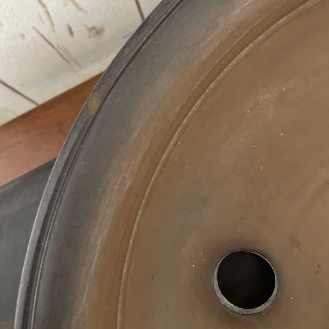 盆栽鉢　植木鉢　観葉植物　山野草　常滑焼　南蛮鉢　紫泥　円形　雲足　落款有