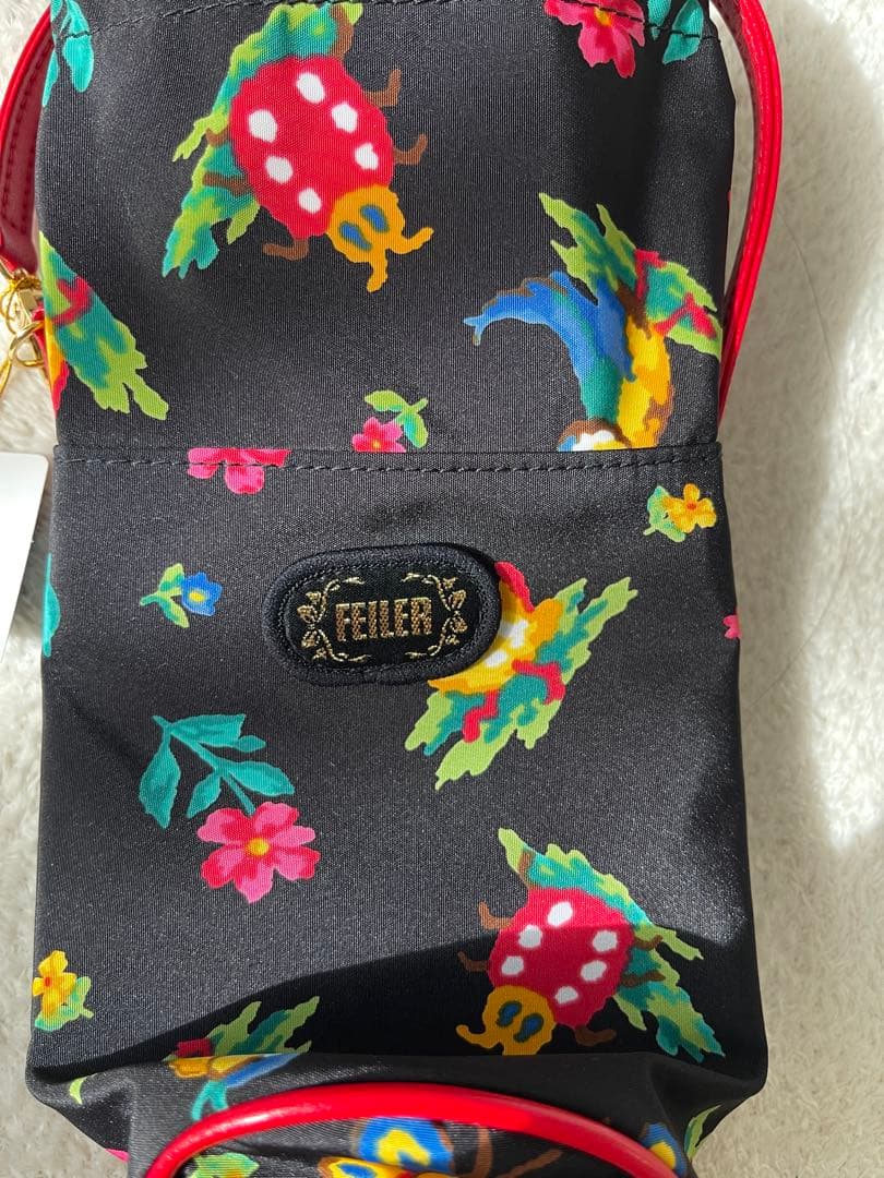 値下げしました‼️新品FEILER 花柄 ペットボトルポーチ 黒