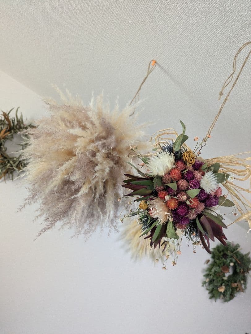 ドライフラワー★春の香りフライングボール★ 吊るし型アレンジメント♪インテリア♪