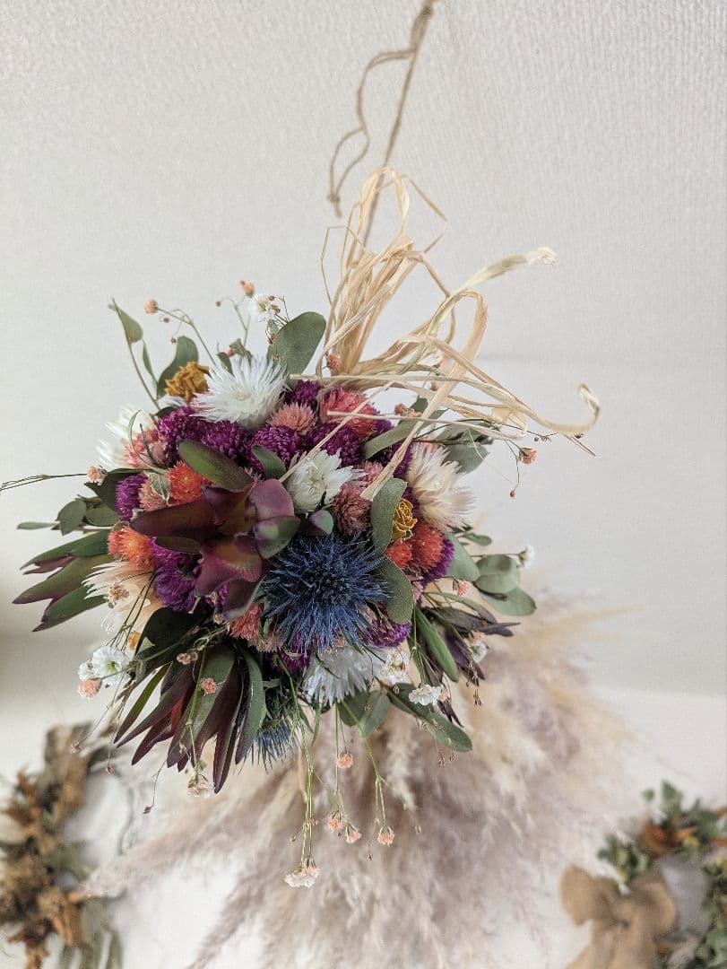 ドライフラワー★春の香りフライングボール★ 吊るし型アレンジメント♪インテリア♪