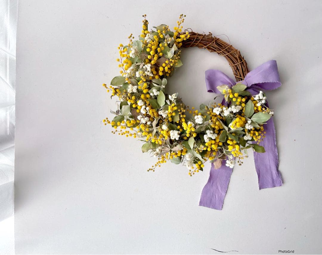 ミモザリース　ミモザの春待ちリース