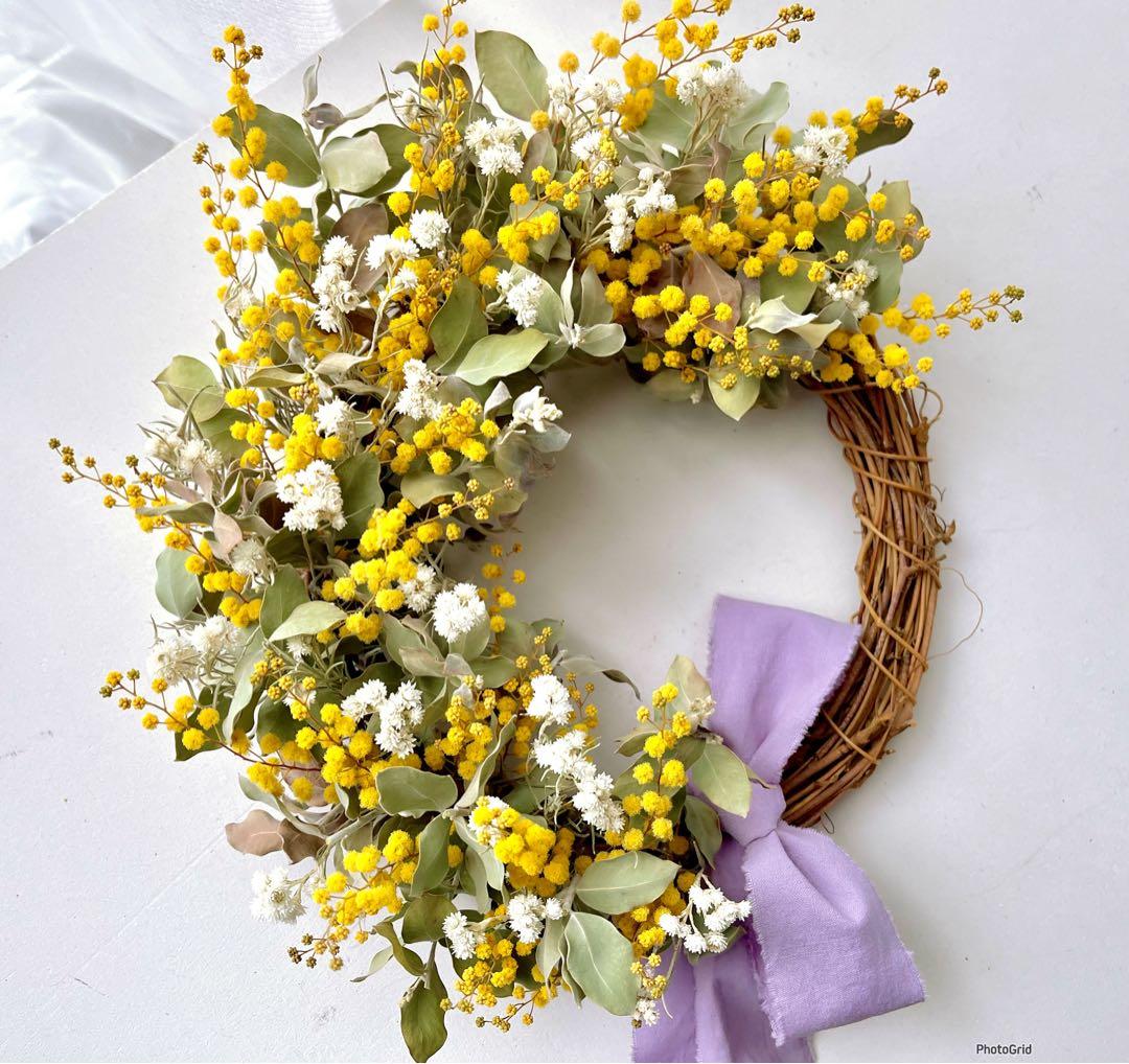 ミモザリース　ミモザの春待ちリース