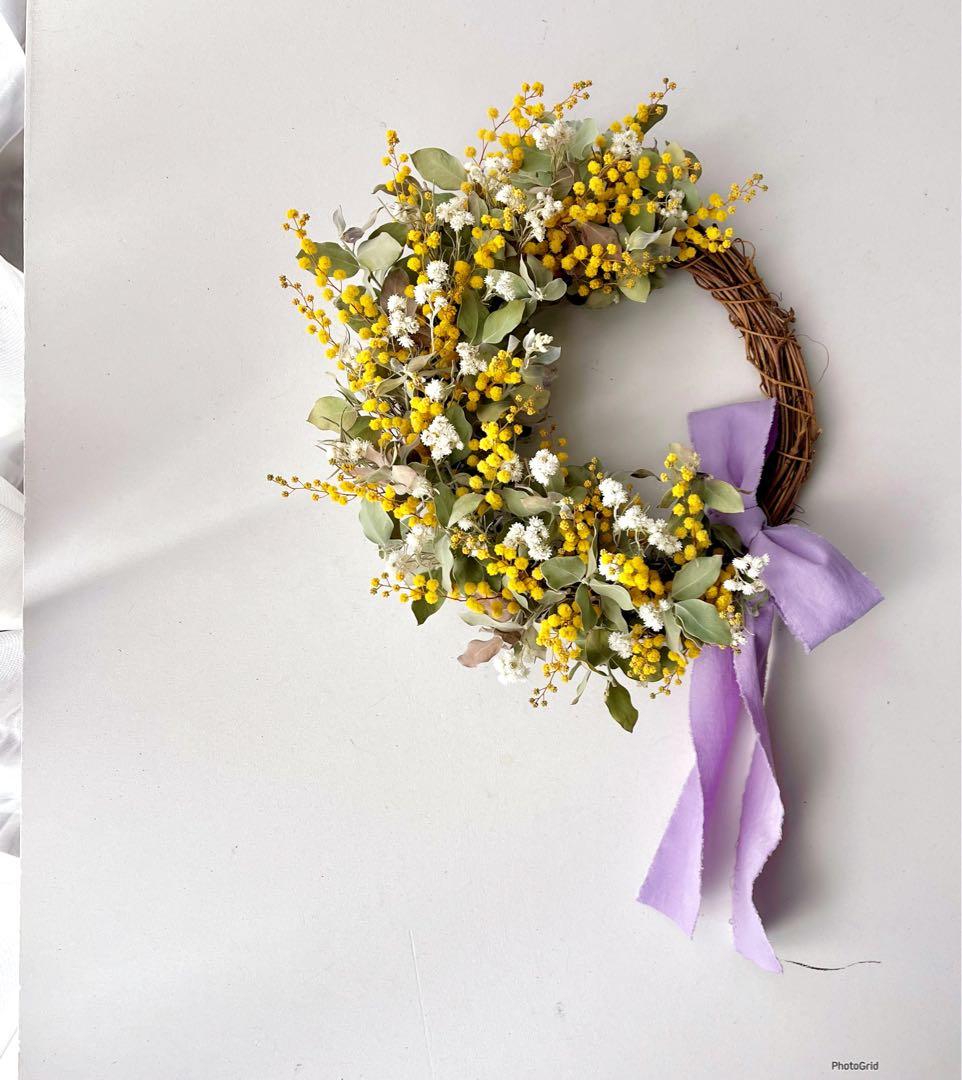 ミモザリース　ミモザの春待ちリース