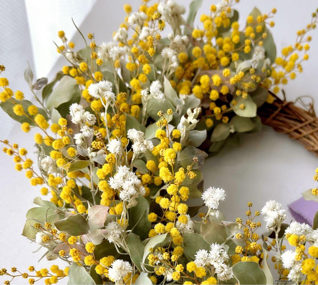 ミモザリース　ミモザの春待ちリース