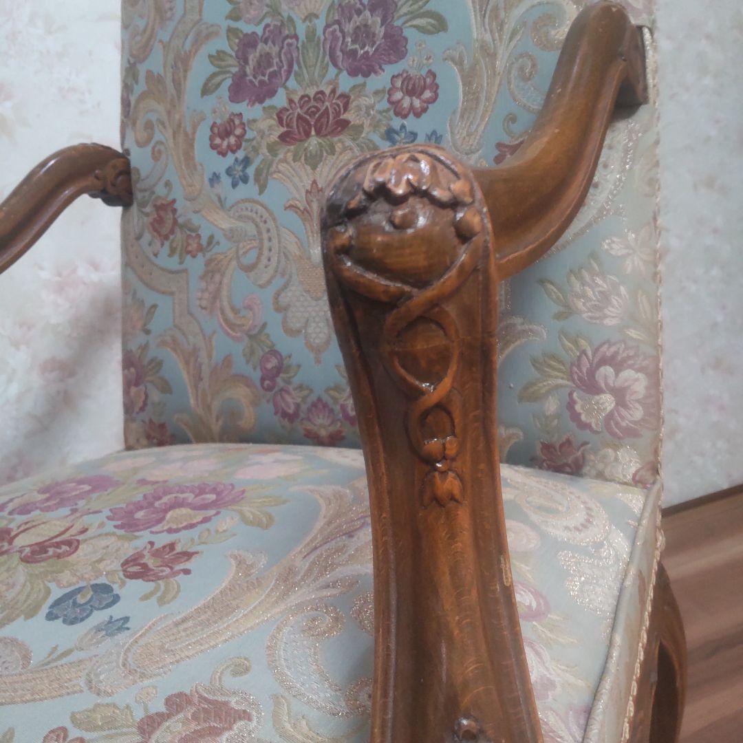 イタリア製 チェア 椅子 家具 1人掛け アンティーク 猫脚 美品