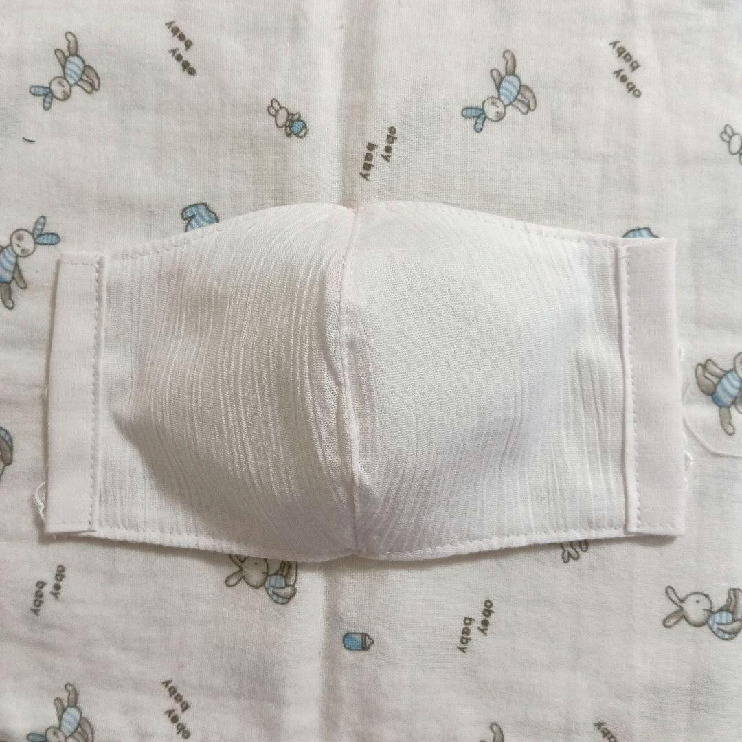 M57★White★チュール★小花＆リボン刺繍レース★ハンドメイドマスク