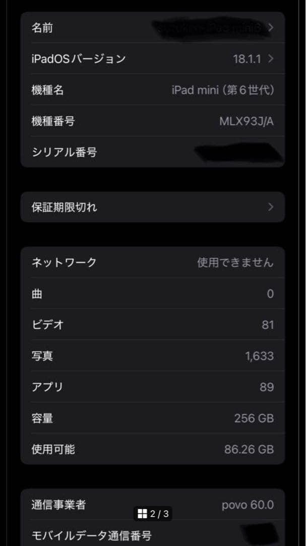 iPad mini 6 Wi-Fi + セルラー 256GB pencil付