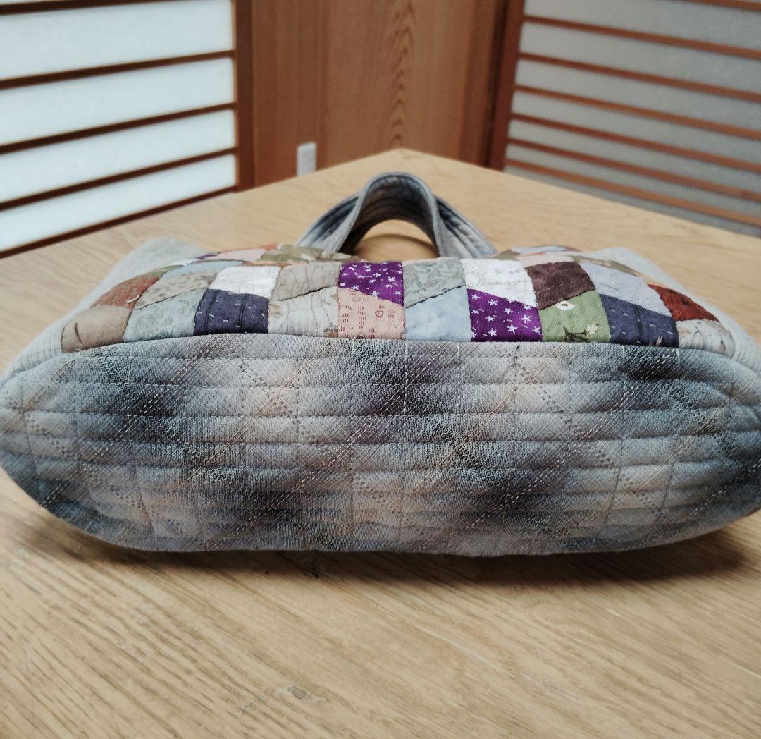 ダイヤモンド柄の手提げバッグ トートバッグ ハンドメイド キルトパーティ 和装