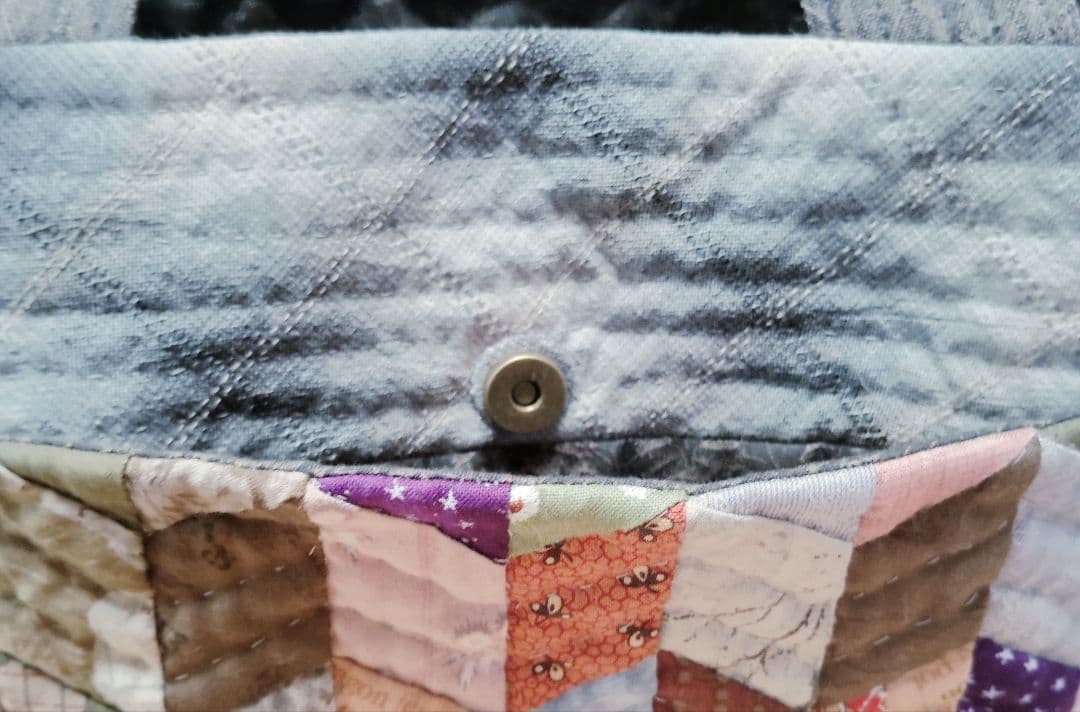 ダイヤモンド柄の手提げバッグ トートバッグ ハンドメイド キルトパーティ 和装