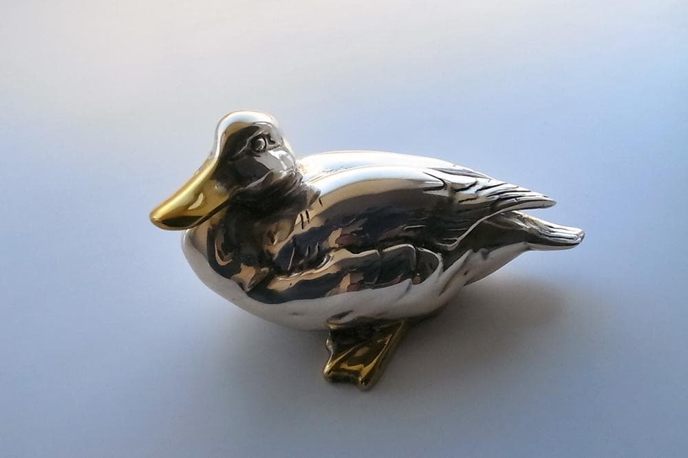 霹靂一閃　レア銀製品・受賞作品☆ガチョウ silver　　置物