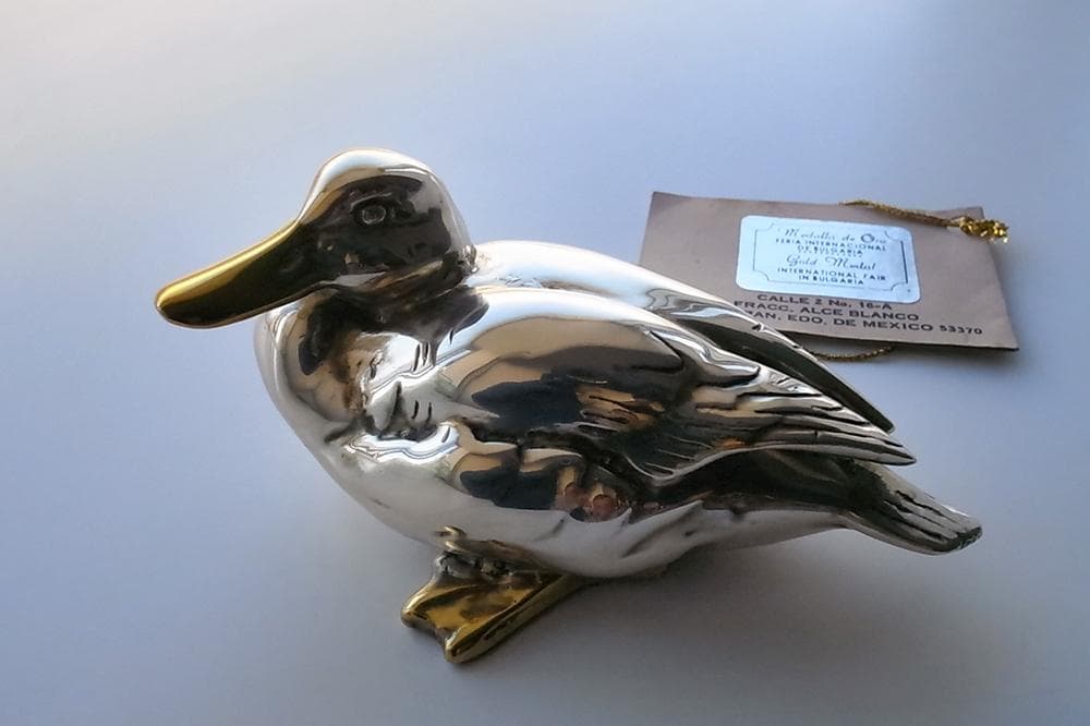 霹靂一閃　レア銀製品・受賞作品☆ガチョウ silver　　置物