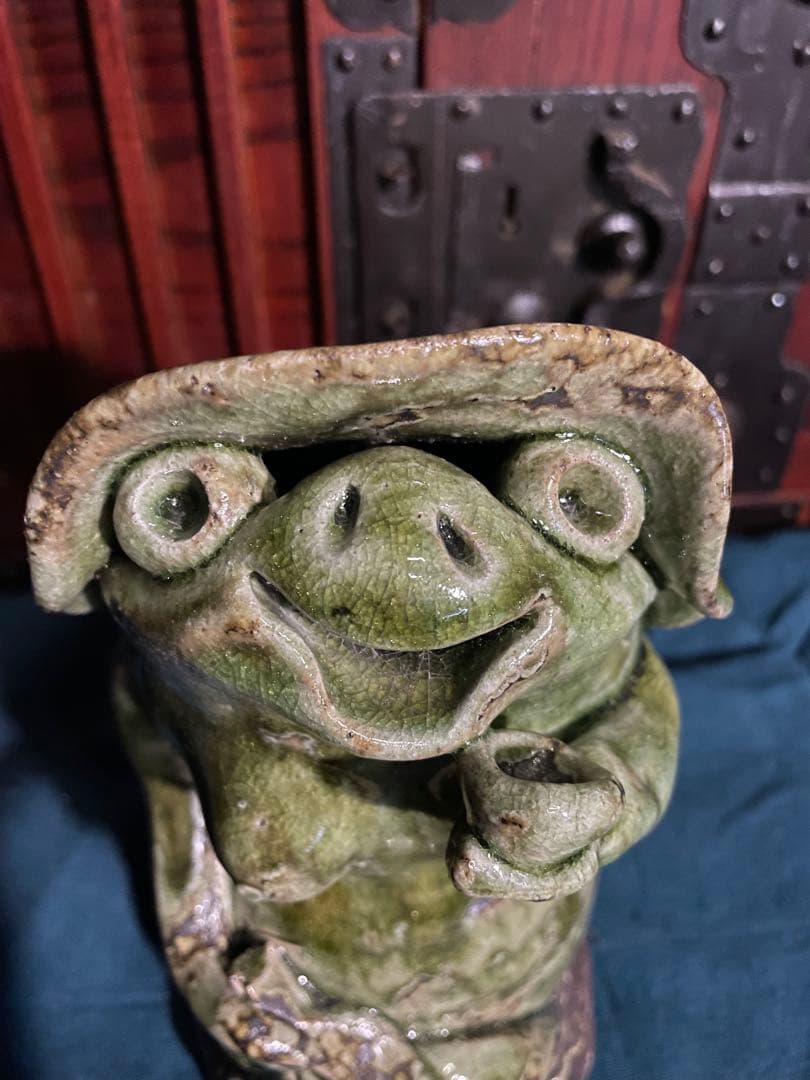 信楽焼　かっぱ　カッパ　河童　縁起物　ビンテージ