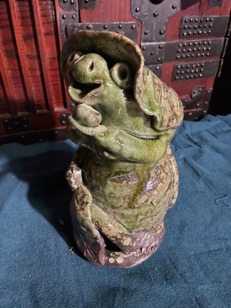 信楽焼　かっぱ　カッパ　河童　縁起物　ビンテージ