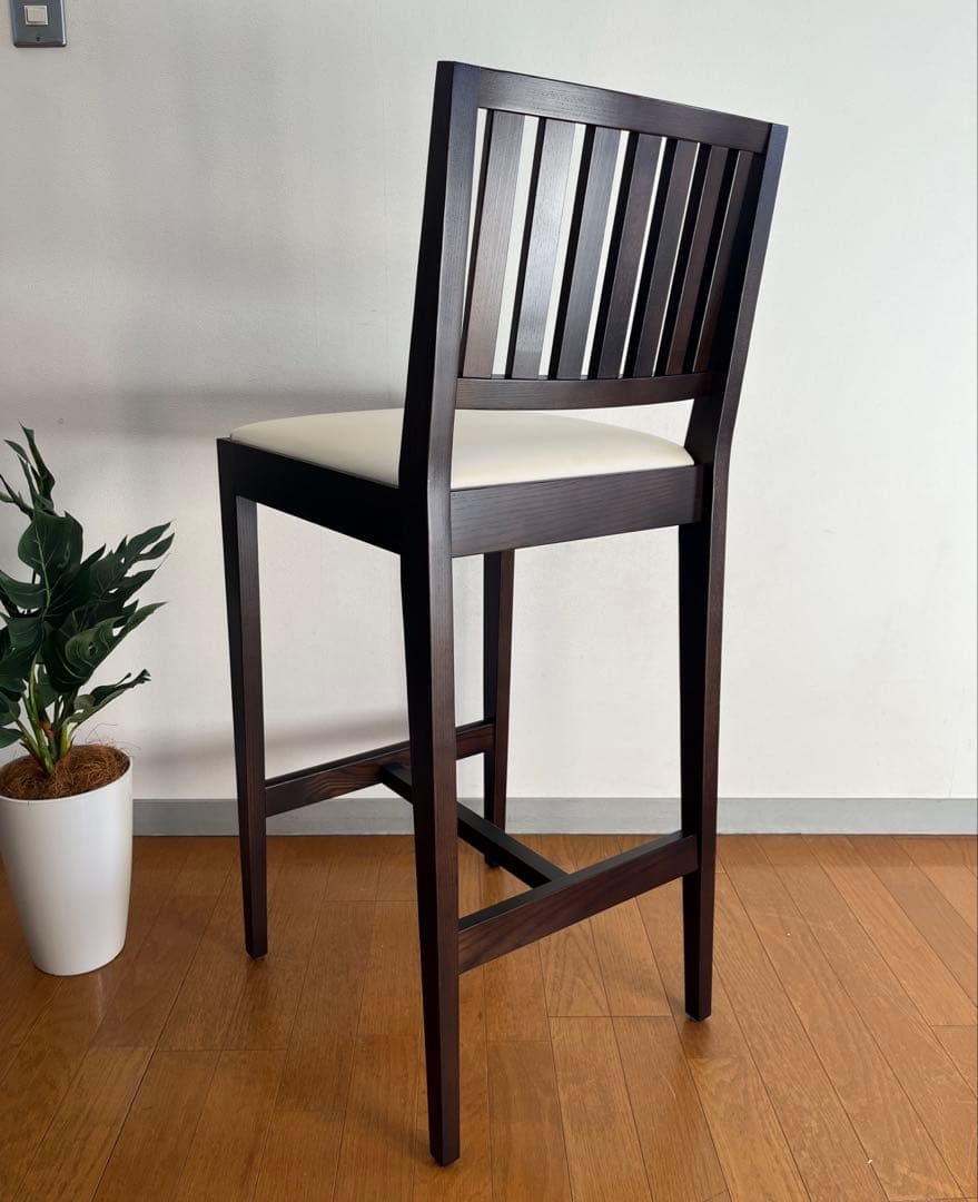 ロックストーン　ハイチェア　③ 岩倉榮利　カウンターチェア　本革　モダン 美品