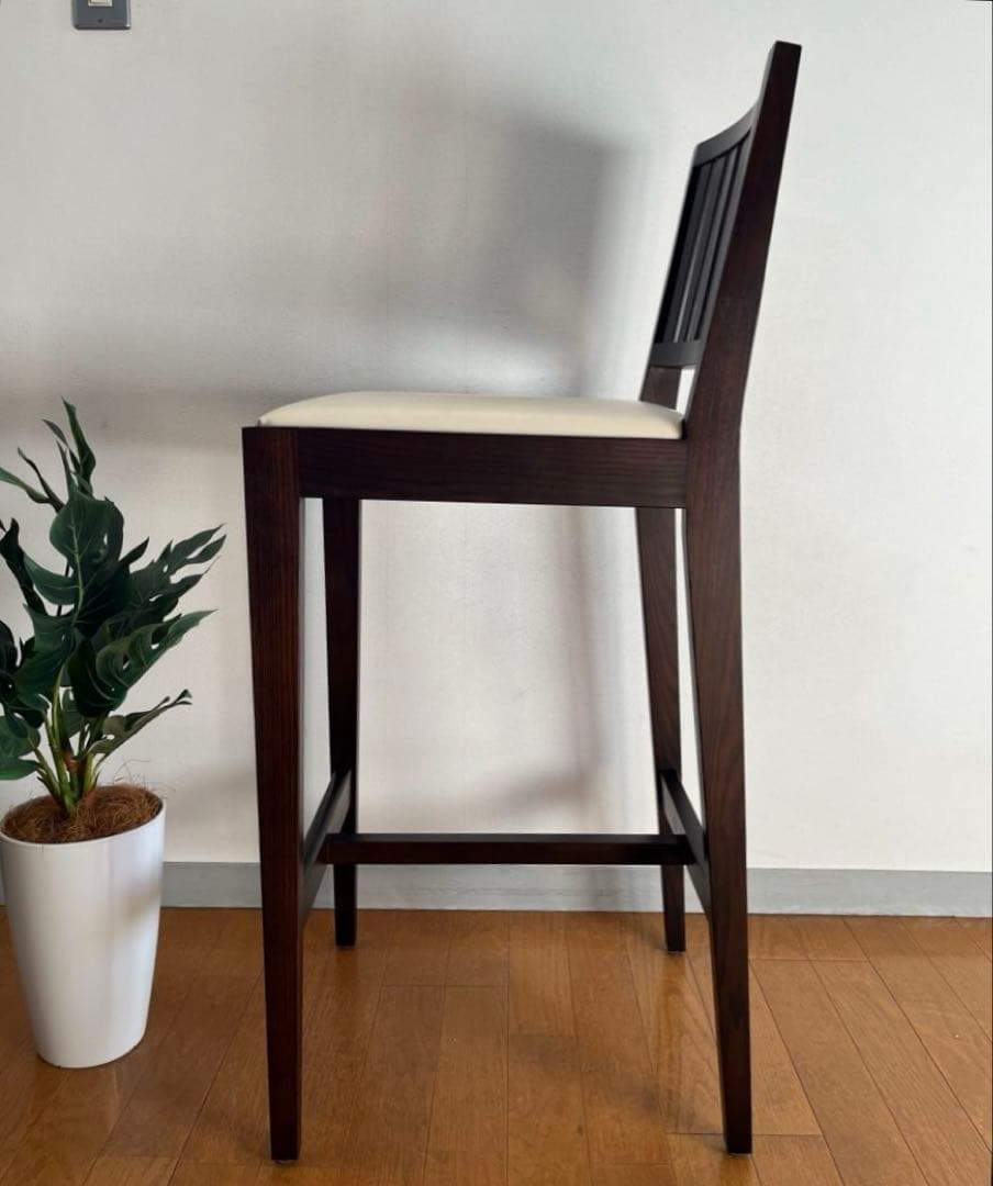 ロックストーン　ハイチェア　③ 岩倉榮利　カウンターチェア　本革　モダン 美品