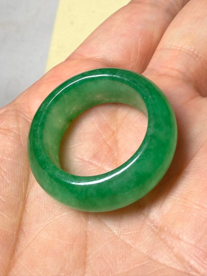 美品　「パンジ」ミャンマー翡翠28号指輪