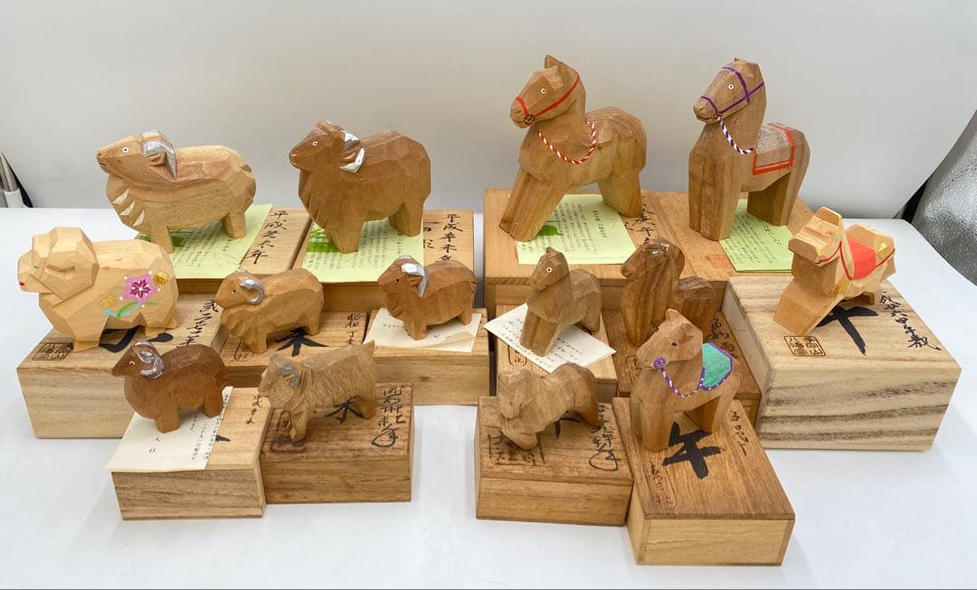 専用　奈良一刀彫り まとめ売り 干支 78体 共箱