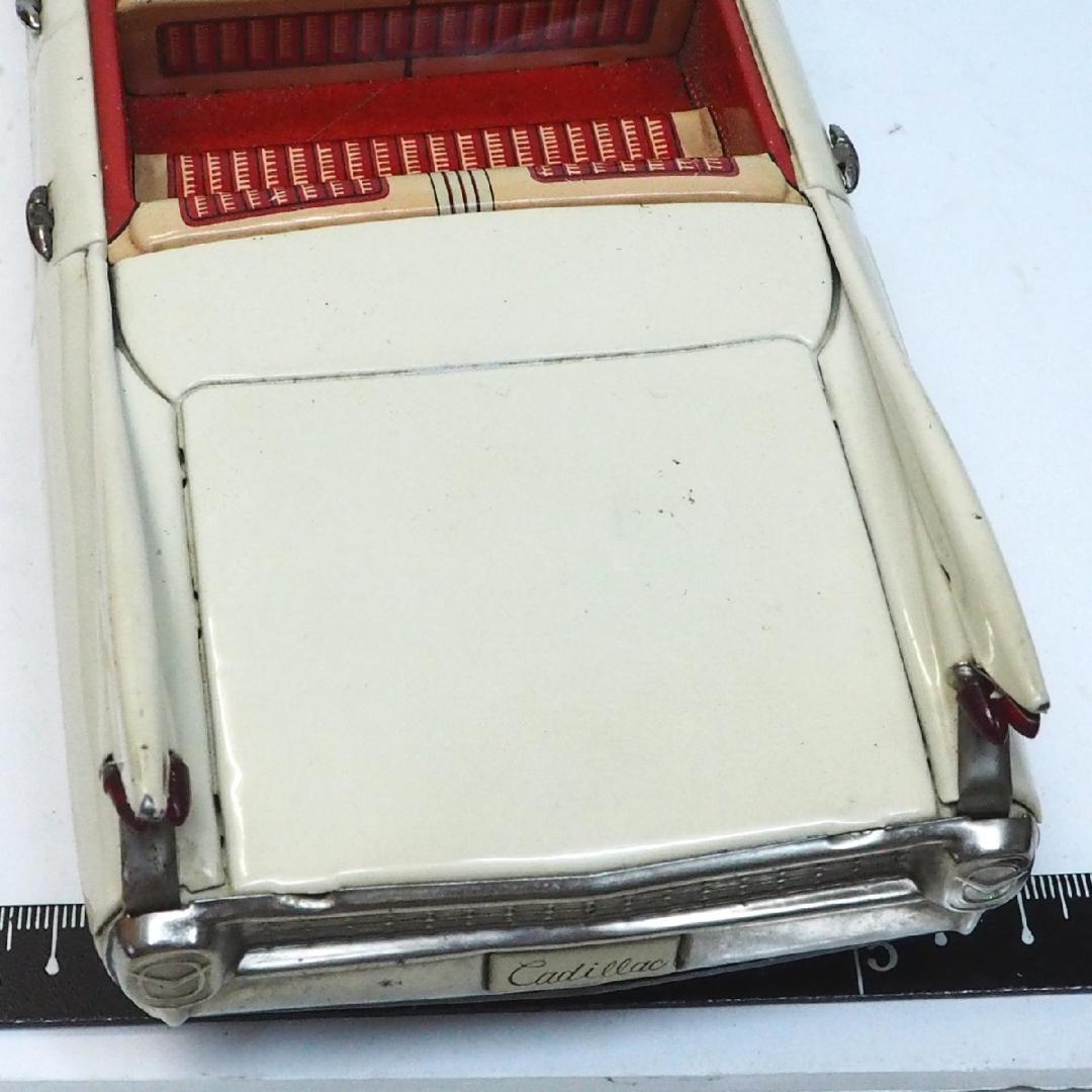 萬代屋 60sキャデラック コンバーチブル 大 白tinブリキtoy car箱無