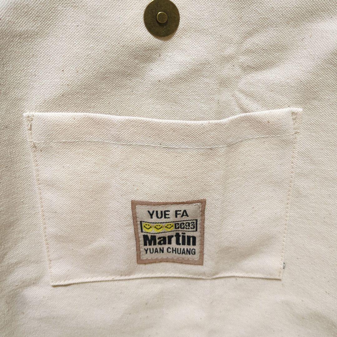 大きめ　ストライプ柄　デニムリメイク　トートバッグ