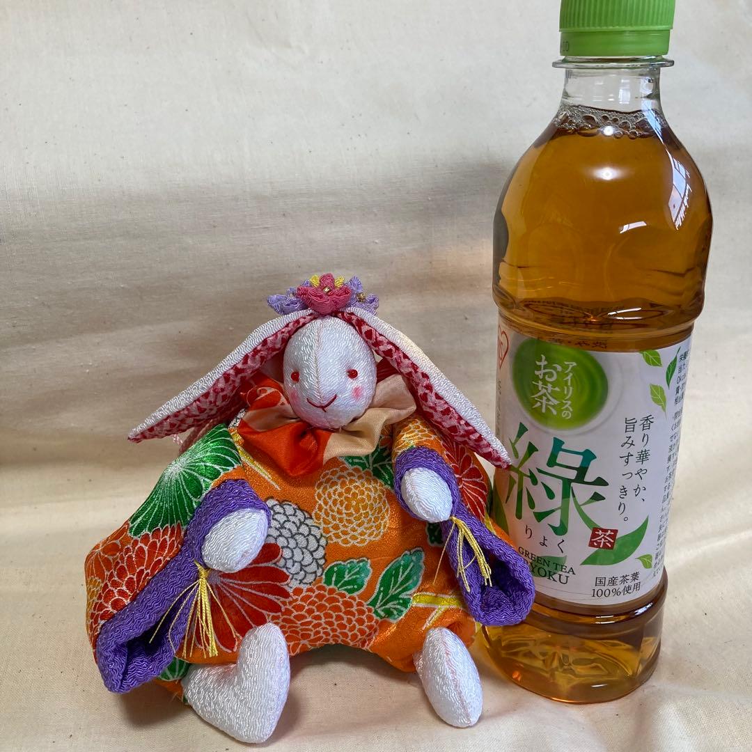 ちりめん うさぎの巾着袋 手作り ハンドメイド ぬいぐるみ