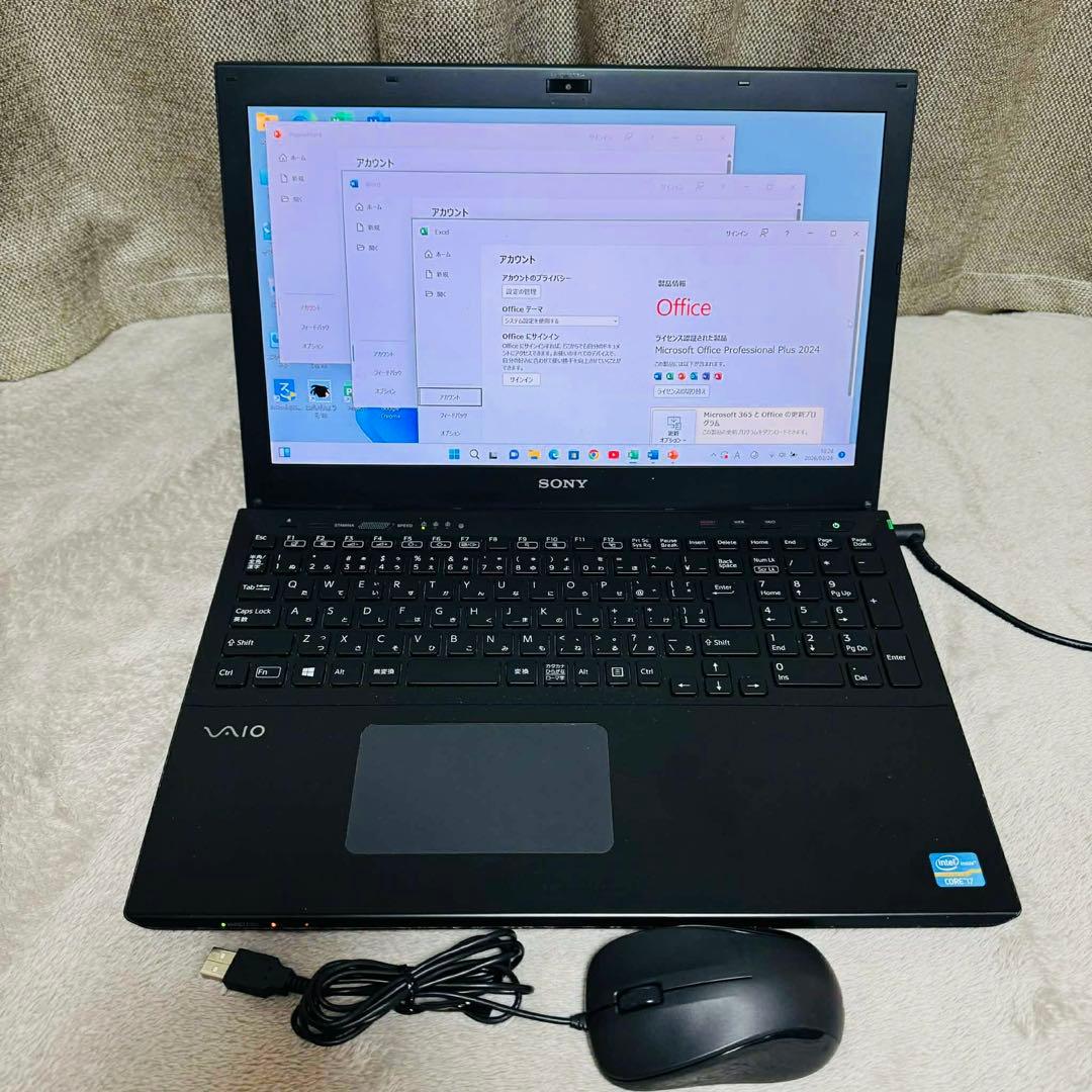 S335 SonyVaioノートパソコンi7 SSD高速Win11オフィス付き