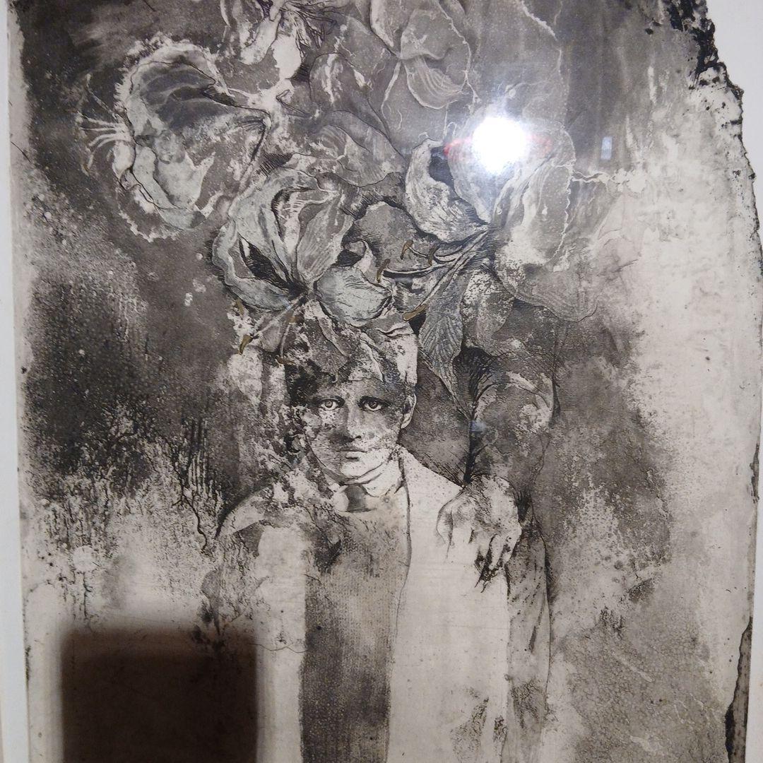 藤浪理恵子　銅版画　花粉