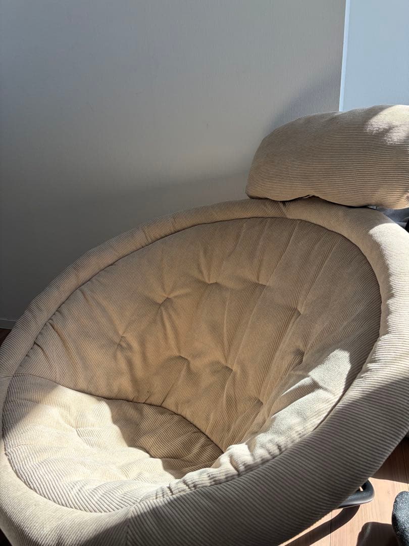 美品☆ひなたライフ　フォールディングチェア　コーデュロイベージュ