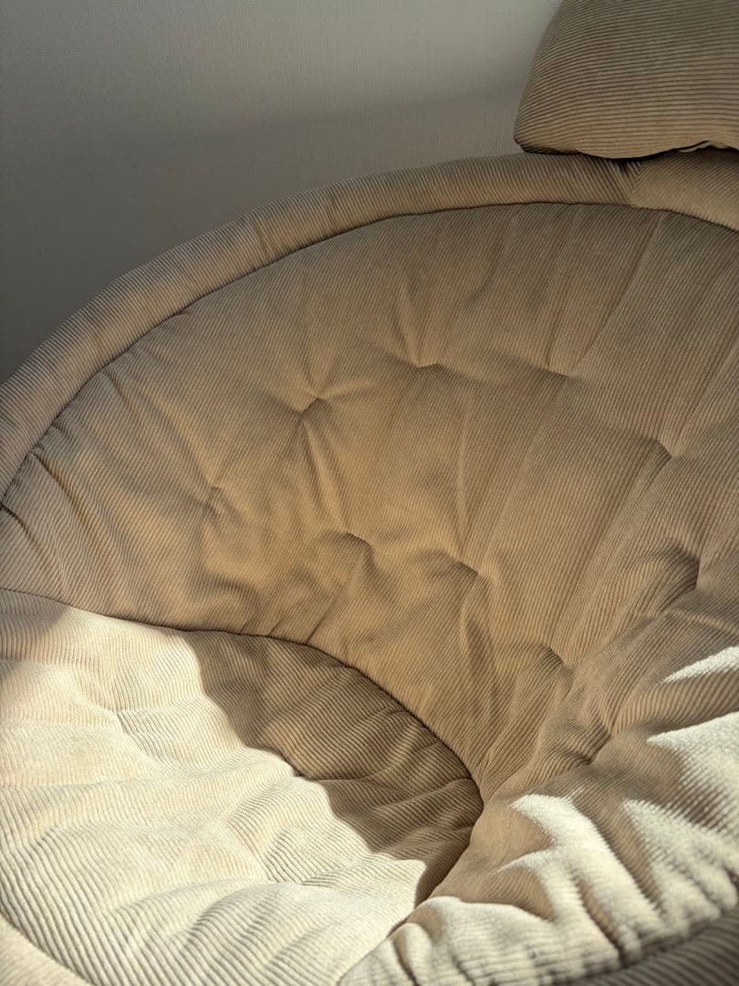 美品☆ひなたライフ　フォールディングチェア　コーデュロイベージュ