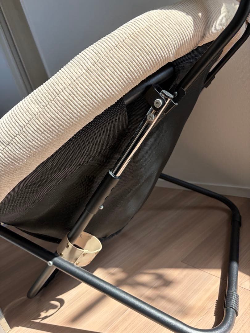 美品☆ひなたライフ　フォールディングチェア　コーデュロイベージュ