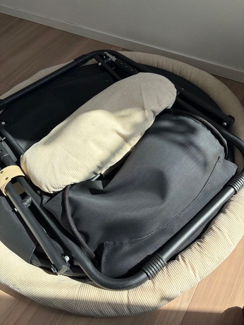 美品☆ひなたライフ　フォールディングチェア　コーデュロイベージュ