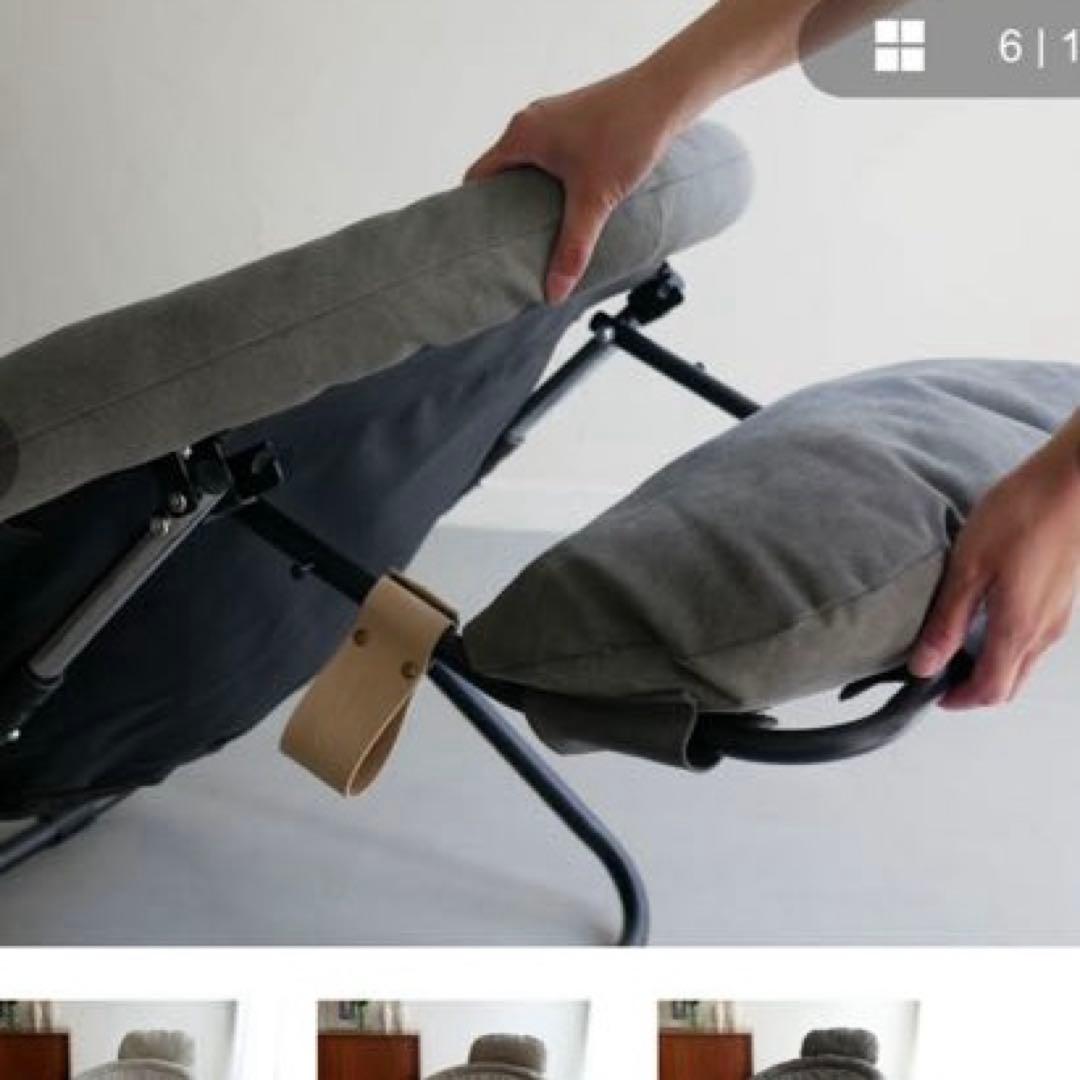 美品☆ひなたライフ　フォールディングチェア　コーデュロイベージュ