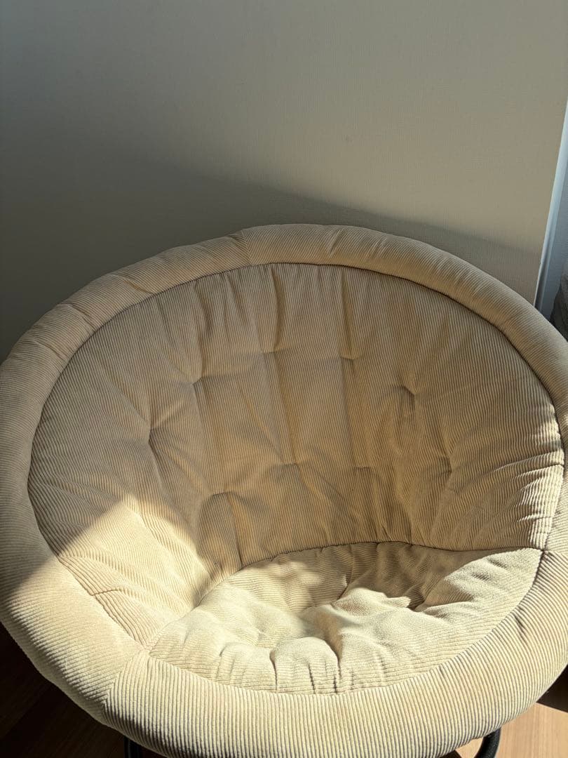 美品☆ひなたライフ　フォールディングチェア　コーデュロイベージュ