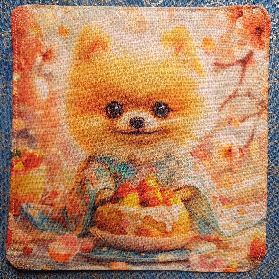 yourelia 4重ハンカチ　ポメラニアン柄　18枚