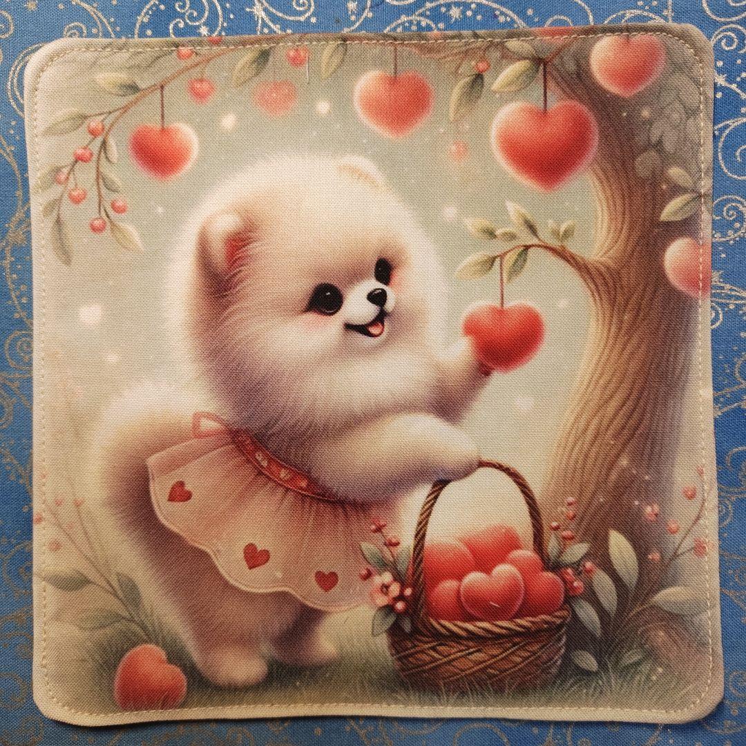 yourelia 4重ハンカチ　ポメラニアン柄　18枚