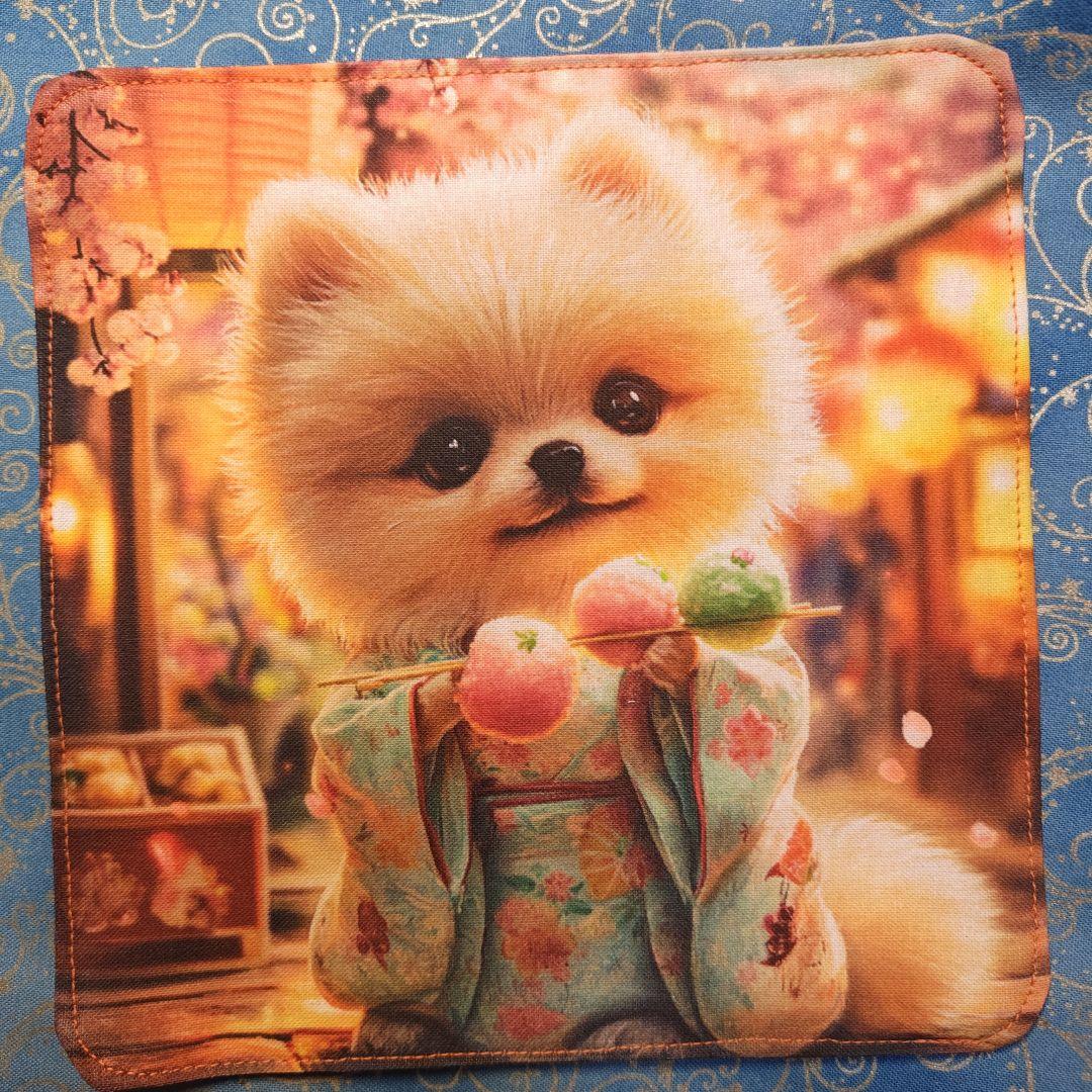 yourelia 4重ハンカチ　ポメラニアン柄　18枚