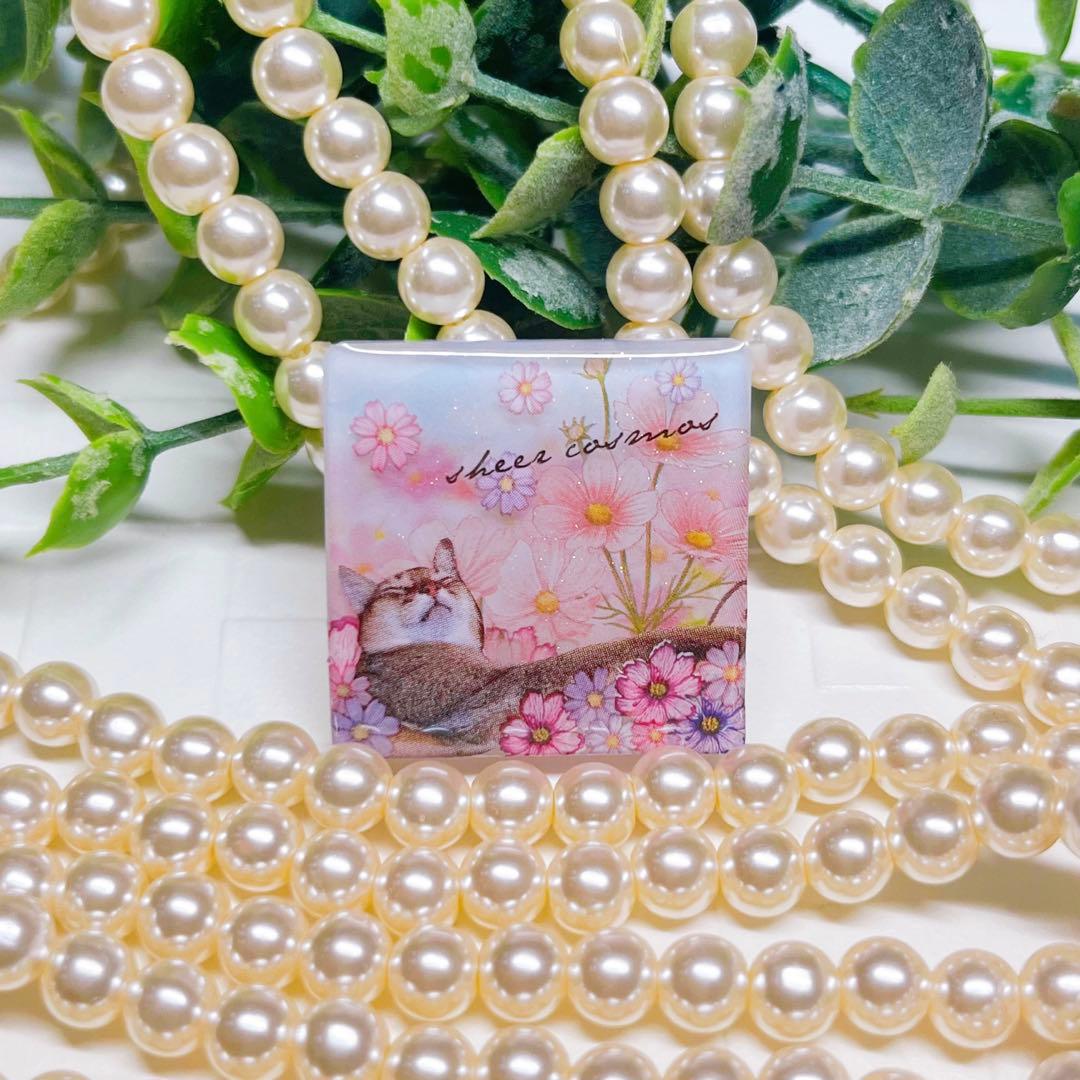 ひなた様 レジンヘアゴム おねむ猫ちゃん 秋桜No.1373