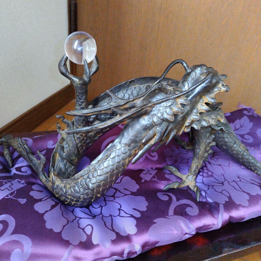 蒼*ウ様 鉄製　龍の置物　５０センチビッグサイズ　台付