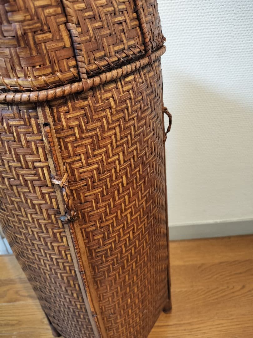 竹編細工　籠 　手提げかご　ヴィンテージ