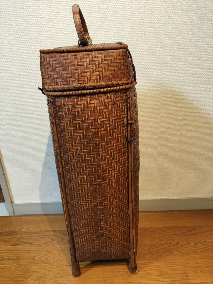 竹編細工　籠 　手提げかご　ヴィンテージ