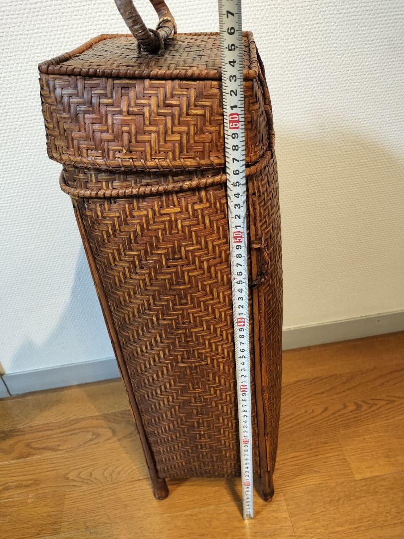 竹編細工　籠 　手提げかご　ヴィンテージ