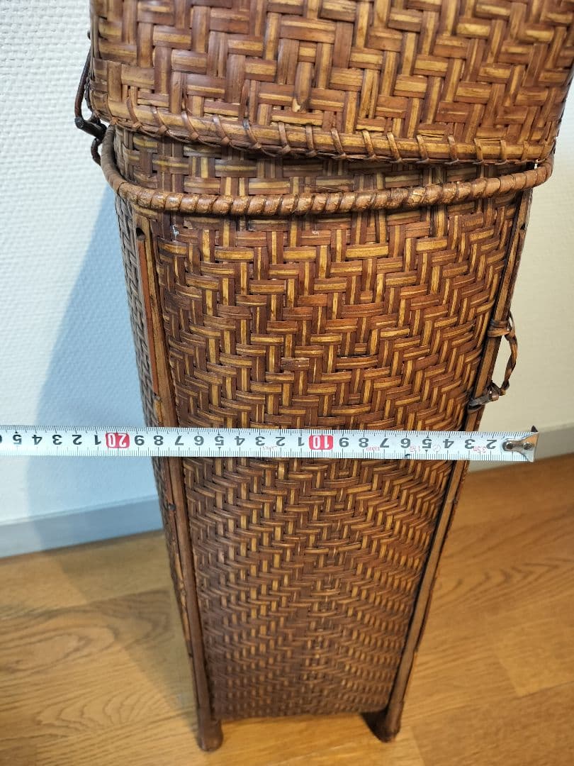 竹編細工　籠 　手提げかご　ヴィンテージ