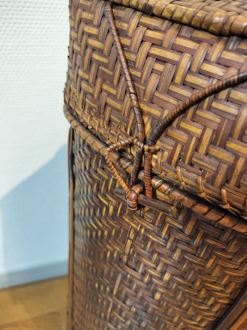 竹編細工　籠 　手提げかご　ヴィンテージ
