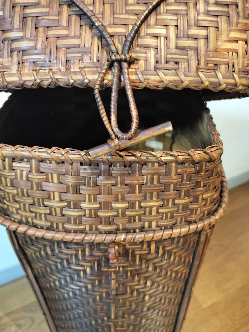 竹編細工　籠 　手提げかご　ヴィンテージ