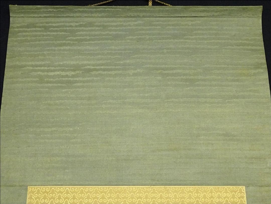 掛軸 洛陽山人宝斉『雪景之図 冬景山水』絹本 肉筆 共箱付 掛け軸 a11127